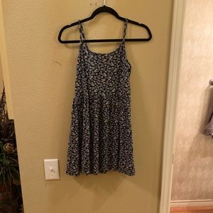 Blue/yellow flowered short dress